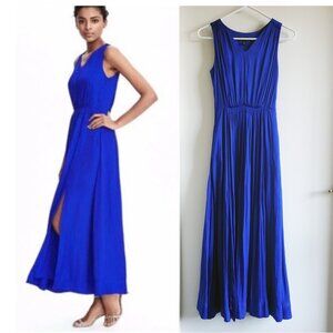 Banana Republic V-neck Goddess Maxi Dress - size 00p - cobalt blue